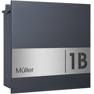 Zaunbriefkasten anthrazit graviert Entnahme hinten schlicht ral 7016 MOCAVI ZBox 111 330