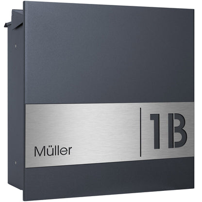 Zaunbriefkasten anthrazit graviert Entnahme hinten schlicht ral 7016 MOCAVI ZBox 111 330