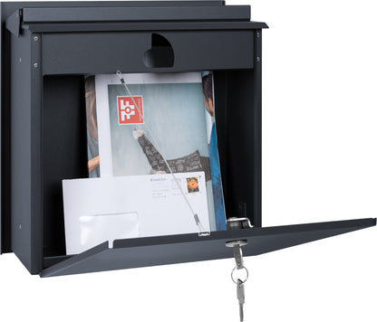 Großer Zaunbriefkasten, viel Platz und komfortable Entnahme hinten