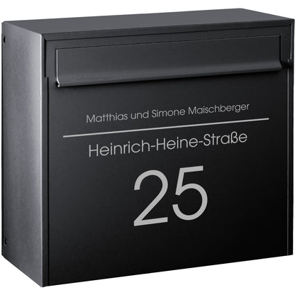 Zaunbriefkasten Fargo IV anthrazit personalisiert