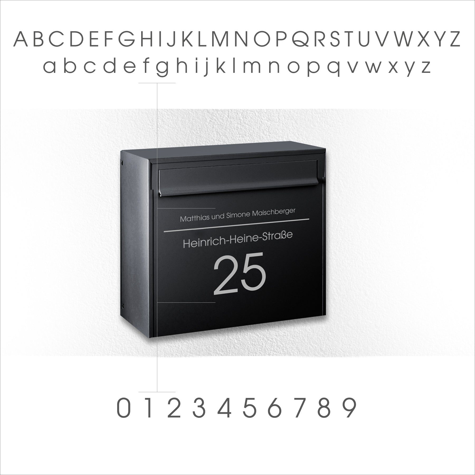 Zaunbriefkasten Fargo IV anthrazit personalisiert