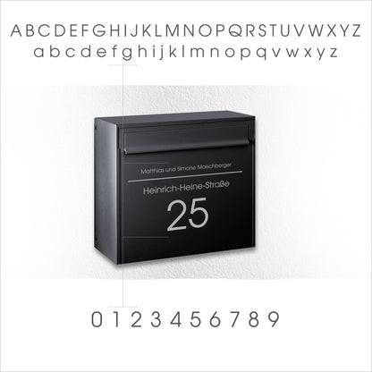 Zaunbriefkasten Fargo IV anthrazit personalisiert