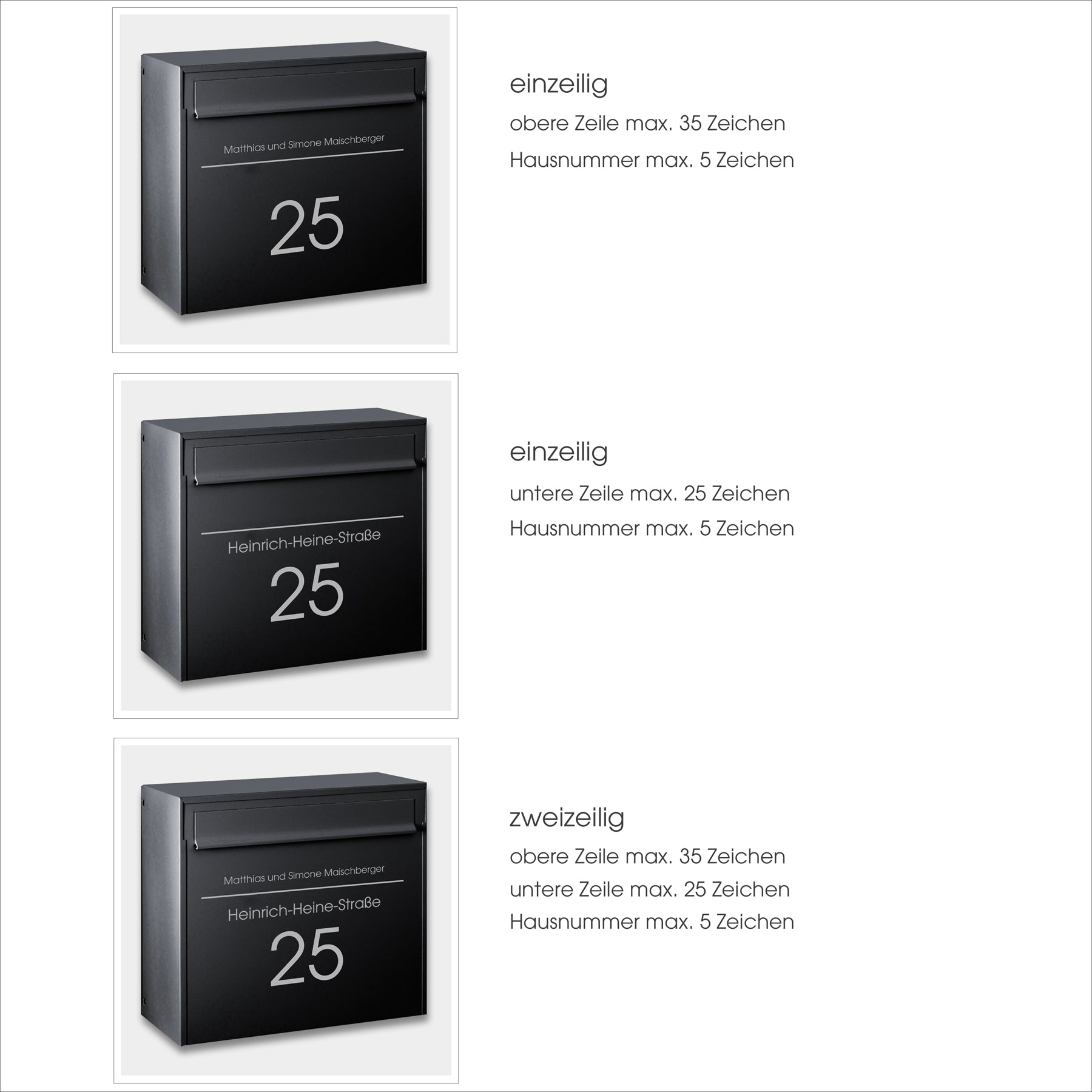 Zaunbriefkasten Fargo IV anthrazit personalisiert