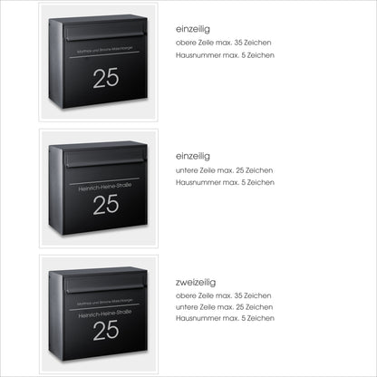 Zaunbriefkasten Fargo IV anthrazit personalisiert