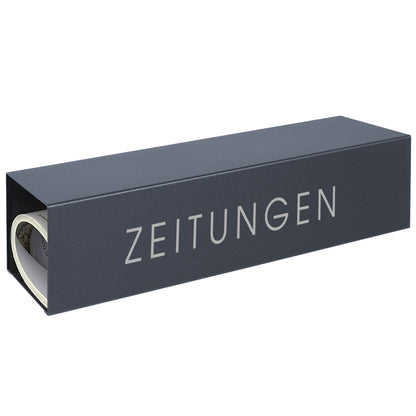Zeitungsrolle anthrazit mit Schriftzug ZEITUNGEN - modern, wetterfest und geräumig