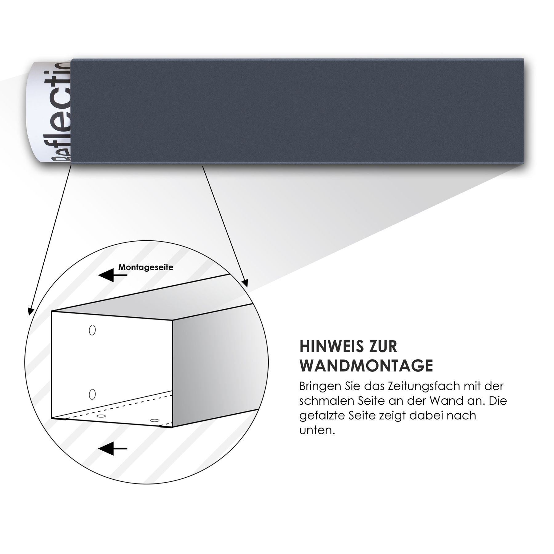 B-Ware Zeitungsfach ZF 1 anthrazit-grau (RAL 7016)