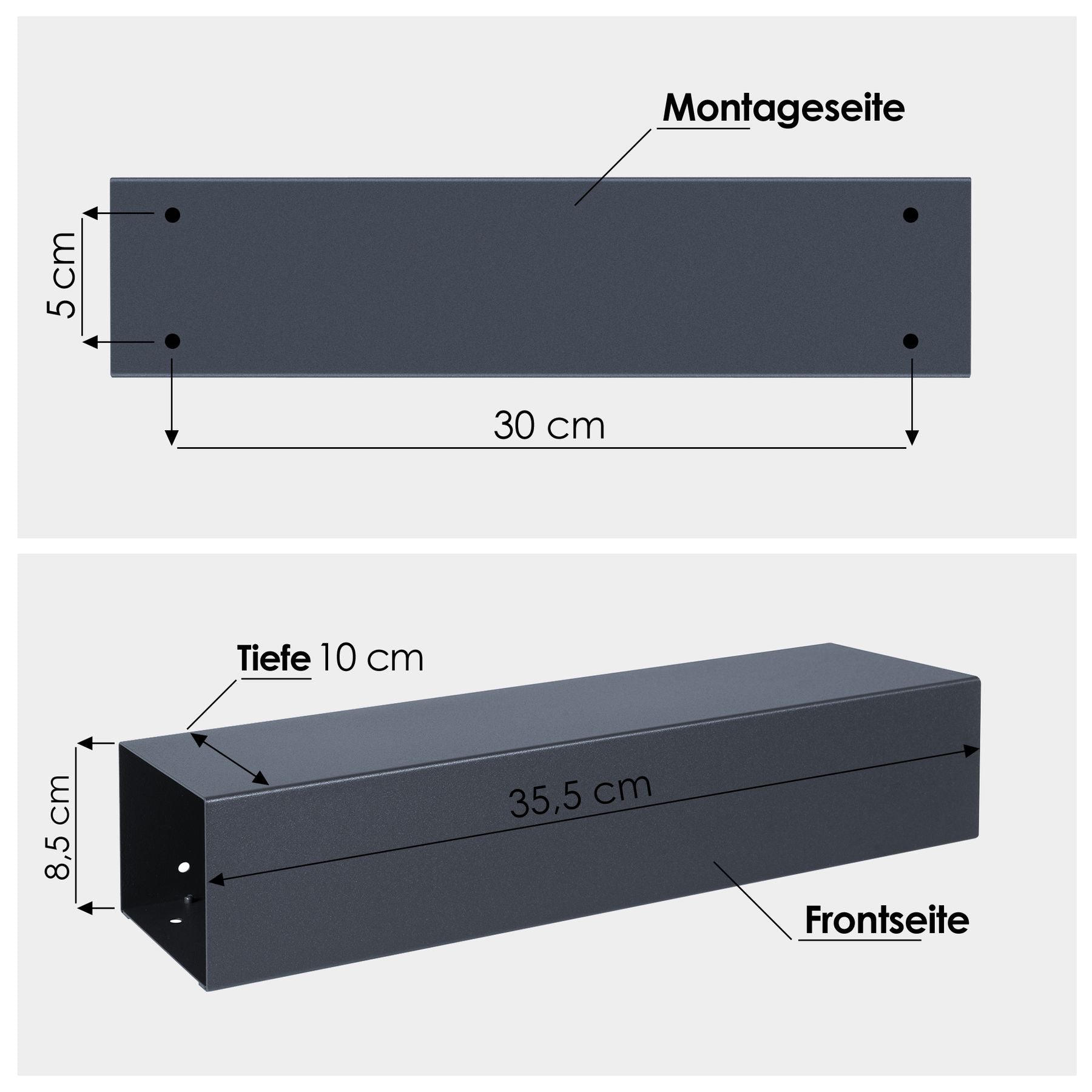 B-Ware Zeitungsfach ZF 1 anthrazit-grau (RAL 7016)