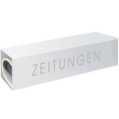Zeitungsrolle weiss mit Beschriftung ZEITUNGEN - elegant, hochwertig und wetterfest