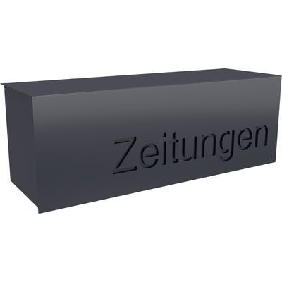 Zeitungsfach mit Deckel modern anthrazit Ral 7016