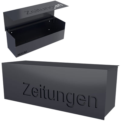 Zeitungsrolle groß mit Deckel modern anthrazit Ral 7016