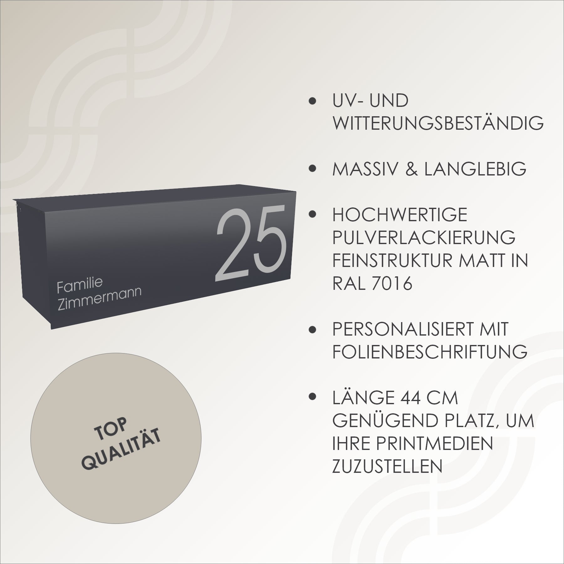 Top Qualität Made in Germany Zeitungsrolle mit Deckel anthrazit