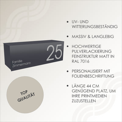Top Qualität Made in Germany Zeitungsrolle mit Deckel anthrazit