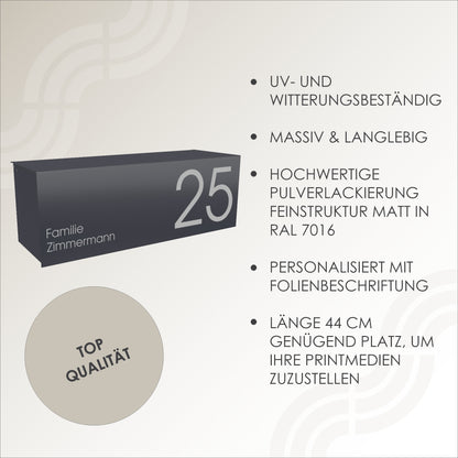 Top Qualität Made in Germany Zeitungsrolle mit Deckel anthrazit