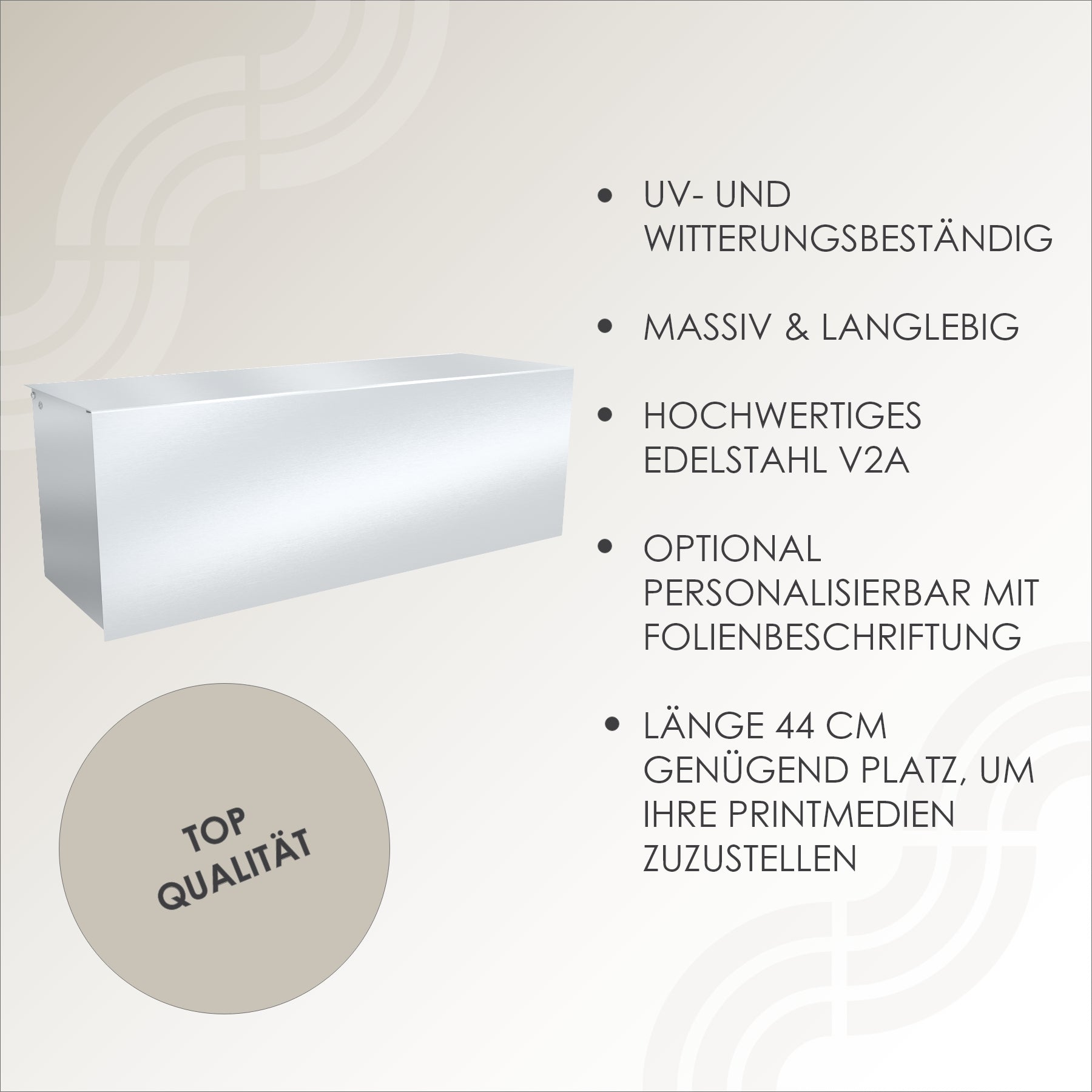 Top Qualität Made in Germany Zeitungsrolle mit Deckel Edelstahl