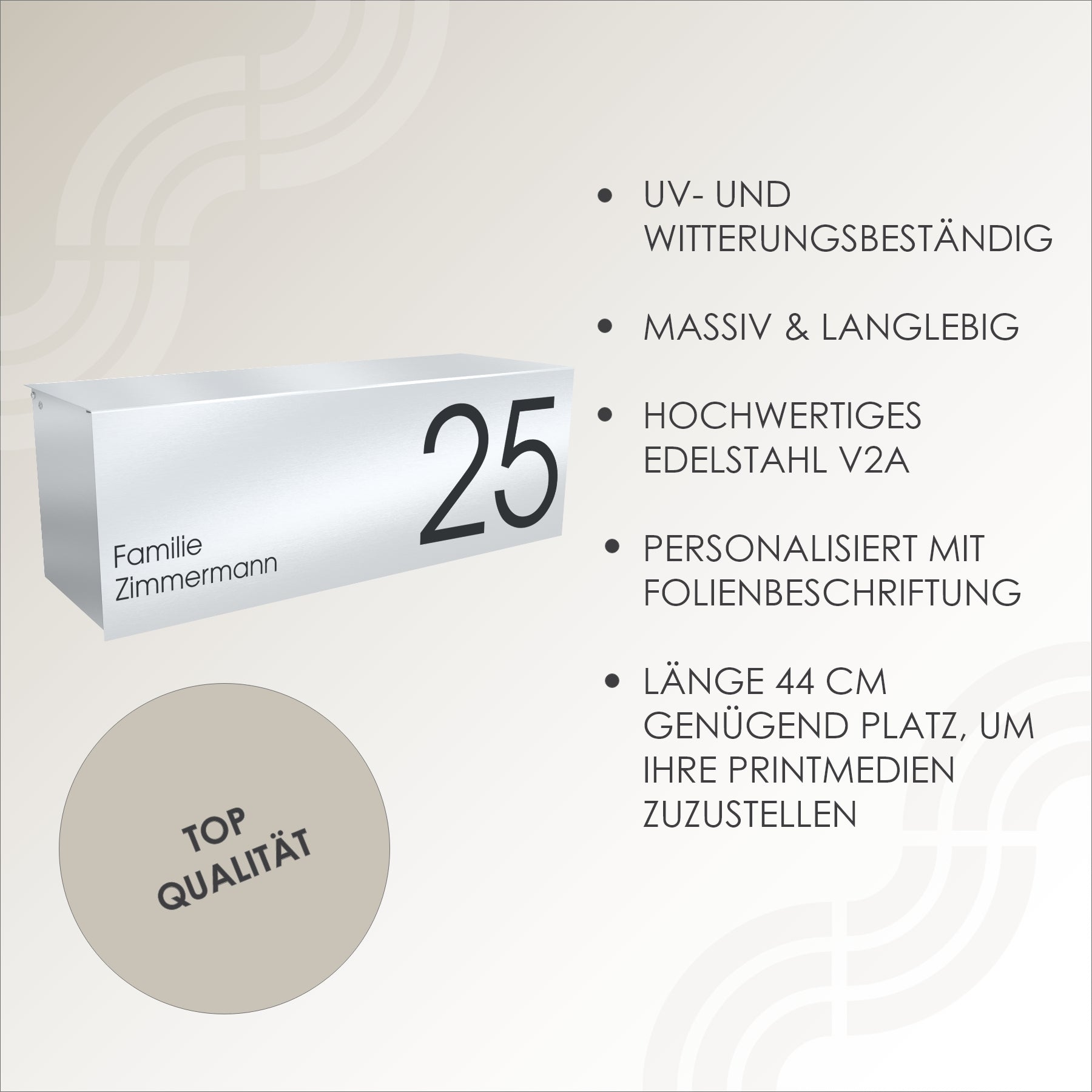 Top Qualität Made in Germany Zeitungsrolle mit Deckel Edelstahl