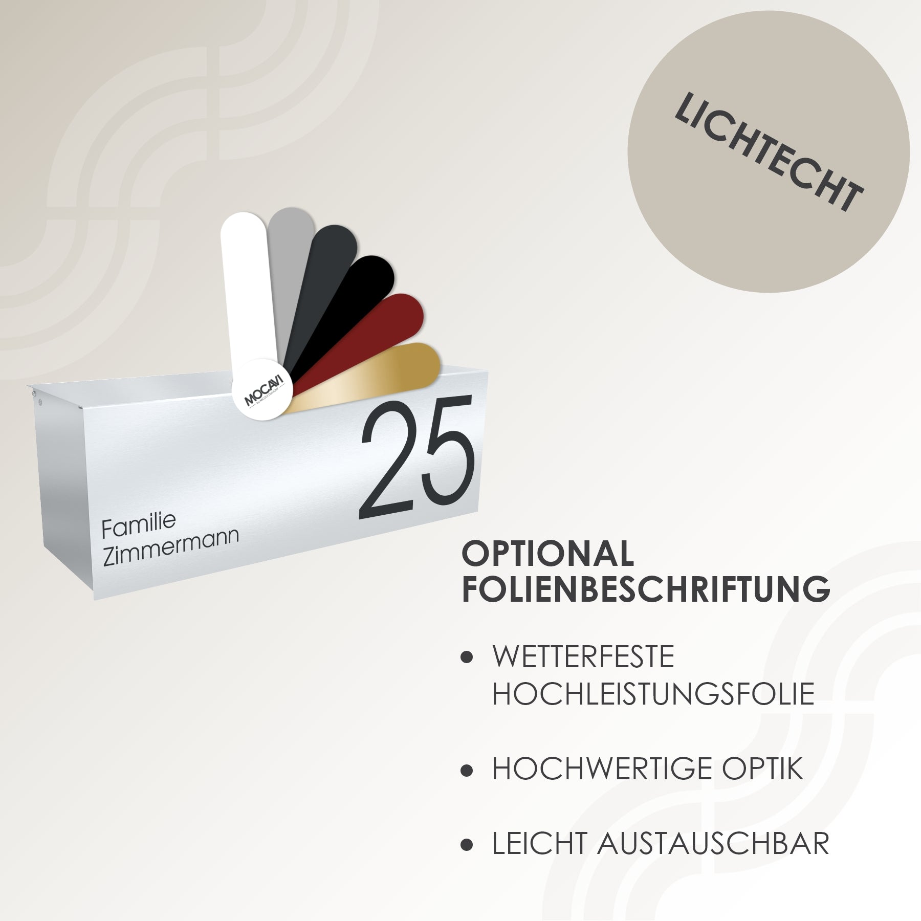 Optionale Folienbeschriftung