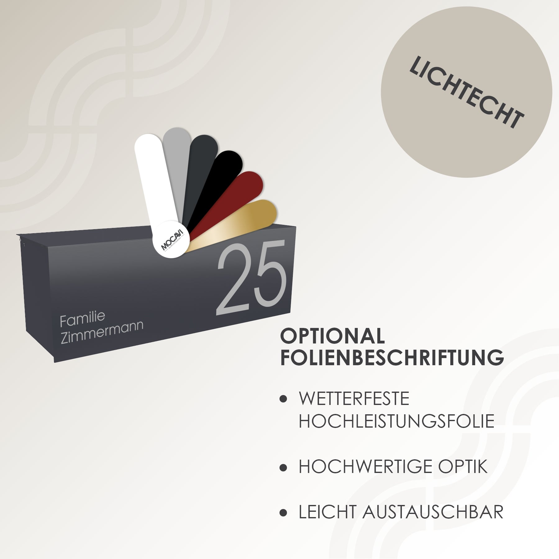 Optionale Folienbeschriftung