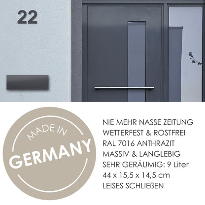 Qualitäts-Zeitungsfach anthrazit - hochwertig und sehr gross