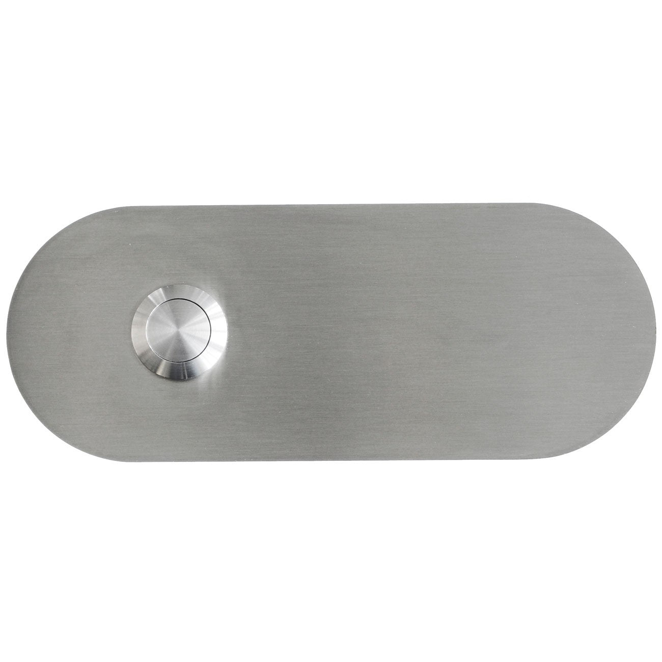 Klingel-Taster Edelstahl auf ovaler Klingelplatte Front