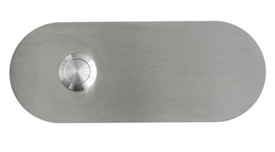 Klingel-Taster Edelstahl auf ovaler Klingelplatte Front