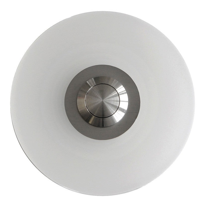 Edelstahl-Taster auf runder Plastik-Klingelplatte weiß Front