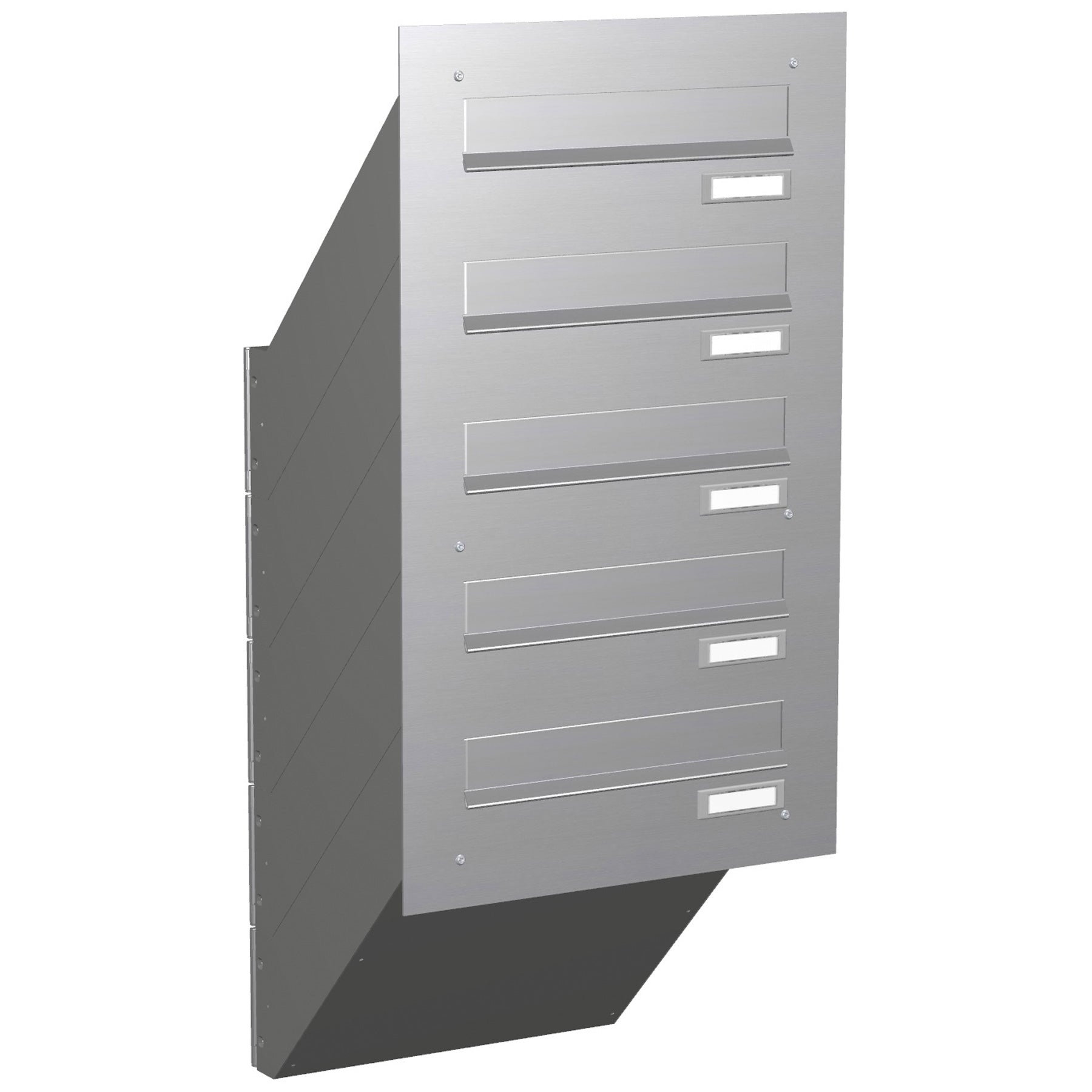 Mauerdurchwurf-Briefkastenanlage Express Box MD50-OR-E Edelstahl (5 x 12 Liter)