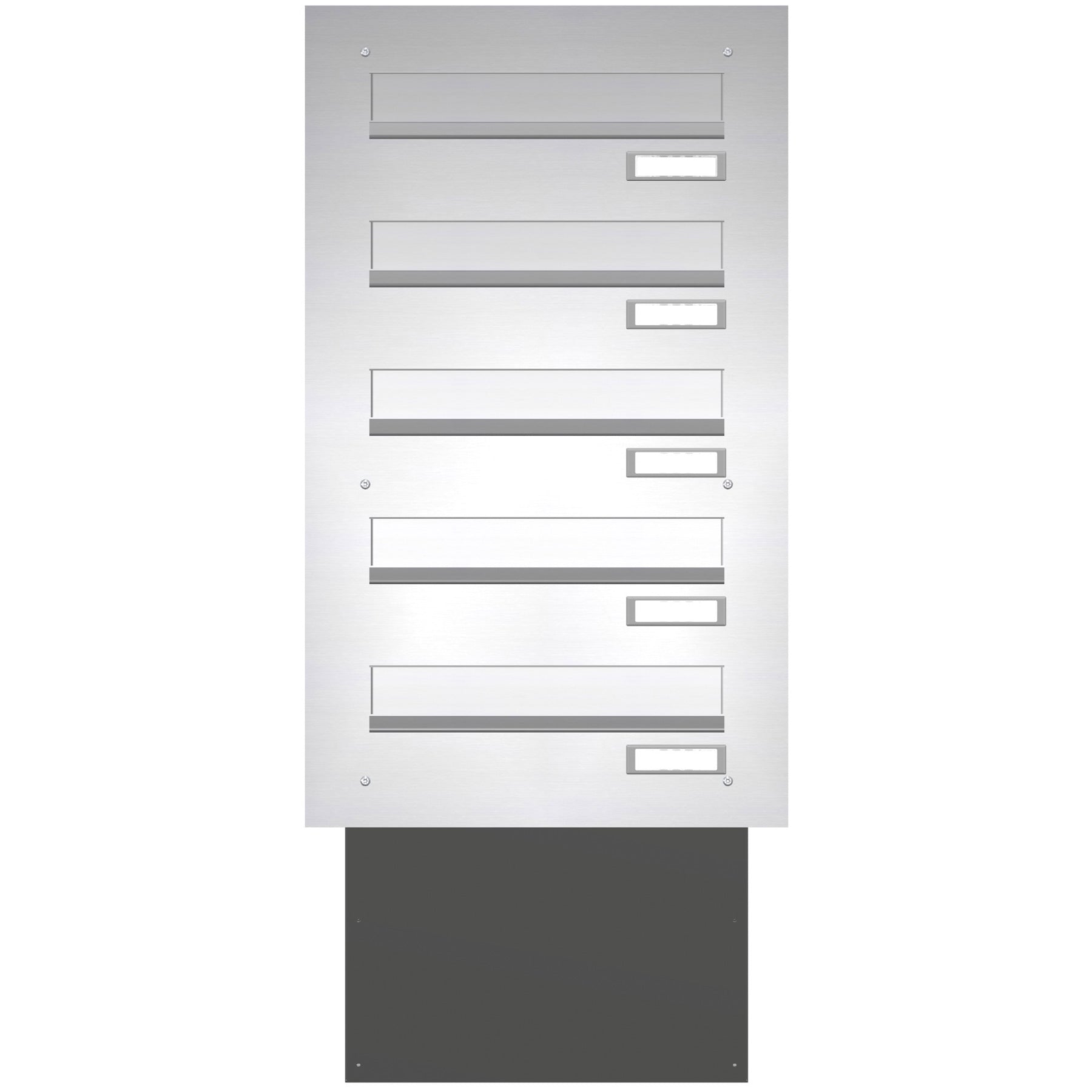 Mauerdurchwurf-Briefkastenanlage Express Box MD50-OR-E Edelstahl (5 x 12 Liter)