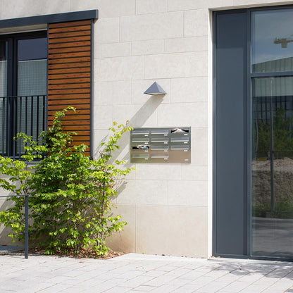 Mauerdurchwurf-Briefkastenanlage mit Funktionstasten Express Box MD11-OR-E Edelstahl (12 Liter)