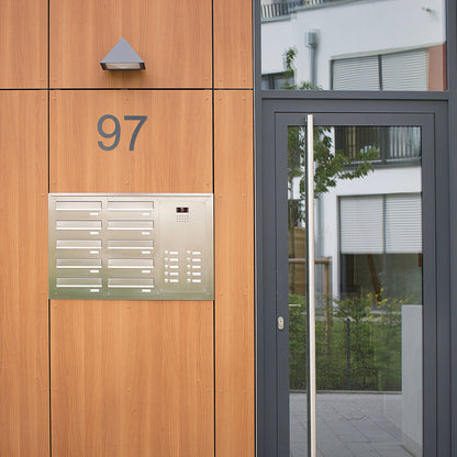 Mauerdurchwurf-Briefkastenanlage mit Funktionstasten Express Box MD11-OR-E Edelstahl (12 Liter)