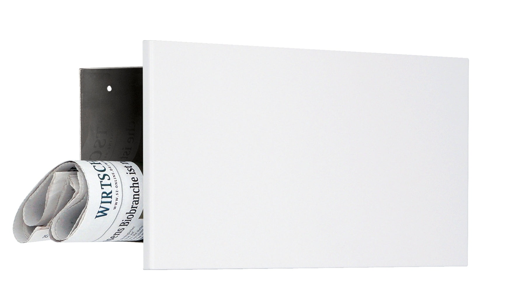 Zeitungsfach Isny weiß BS2500-5-WE Zeitungsrolle seitlich offen