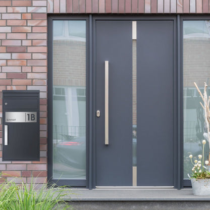 Paketbox personalisiert anthrazit Edelstahl mit Briefeinwurf