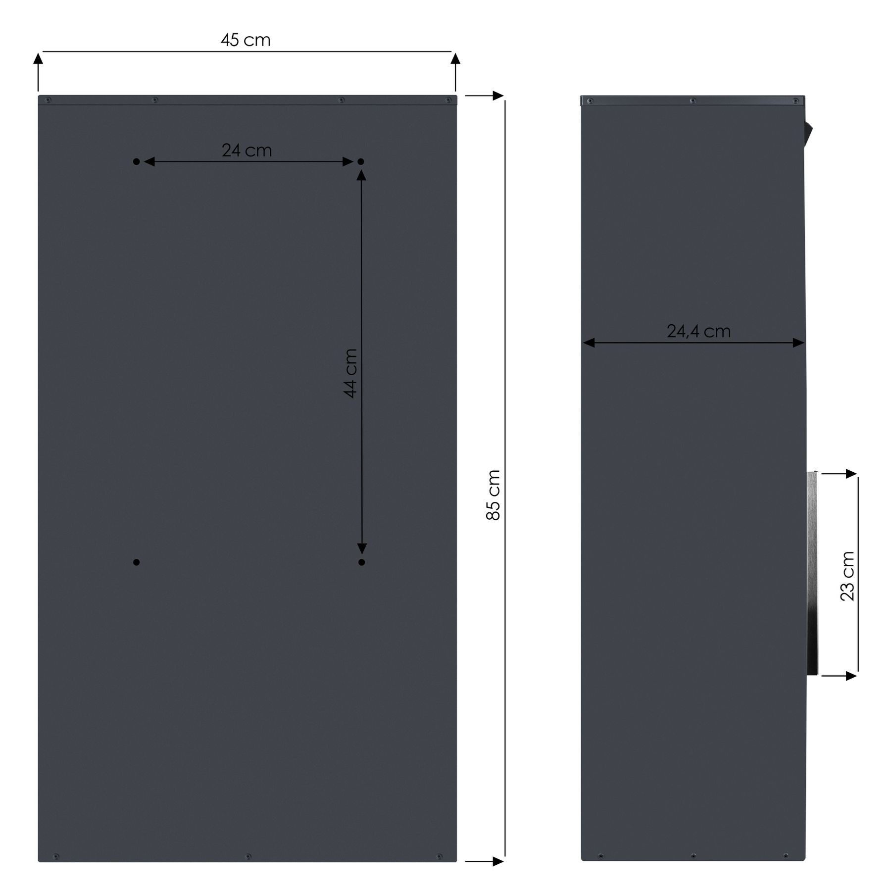 B-Ware Paketbriefkasten SafePost 65M anthrazit RAL 7016 Design-Paketkasten modern