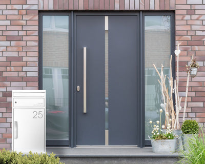 Moderne Paketbox weiss für alle Hauseingänge personalisiert wetterfest robust grosse Aufnahmemenge