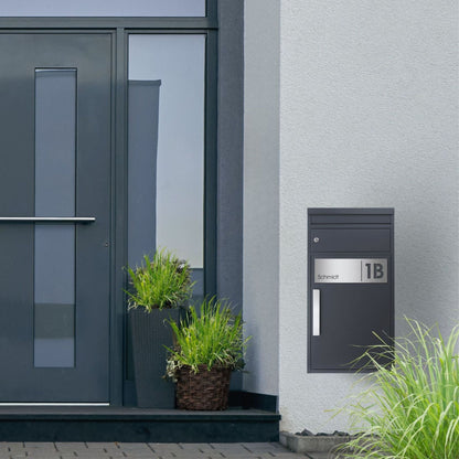 Paketbox mit Briefeinwurf und Personalisierung anthrazit modern XXL