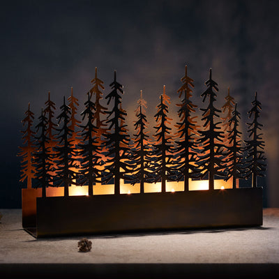 Bosque Teelichthalter mit Tannen Länge 29 cm