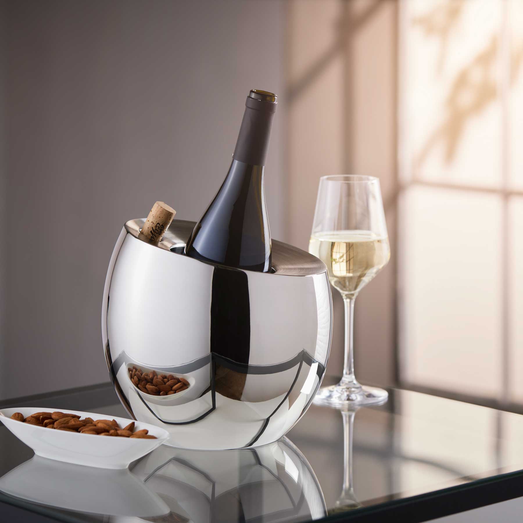 Froid Weinkühler aus doppelwandigem Edelstahl Höhe 21 cm,