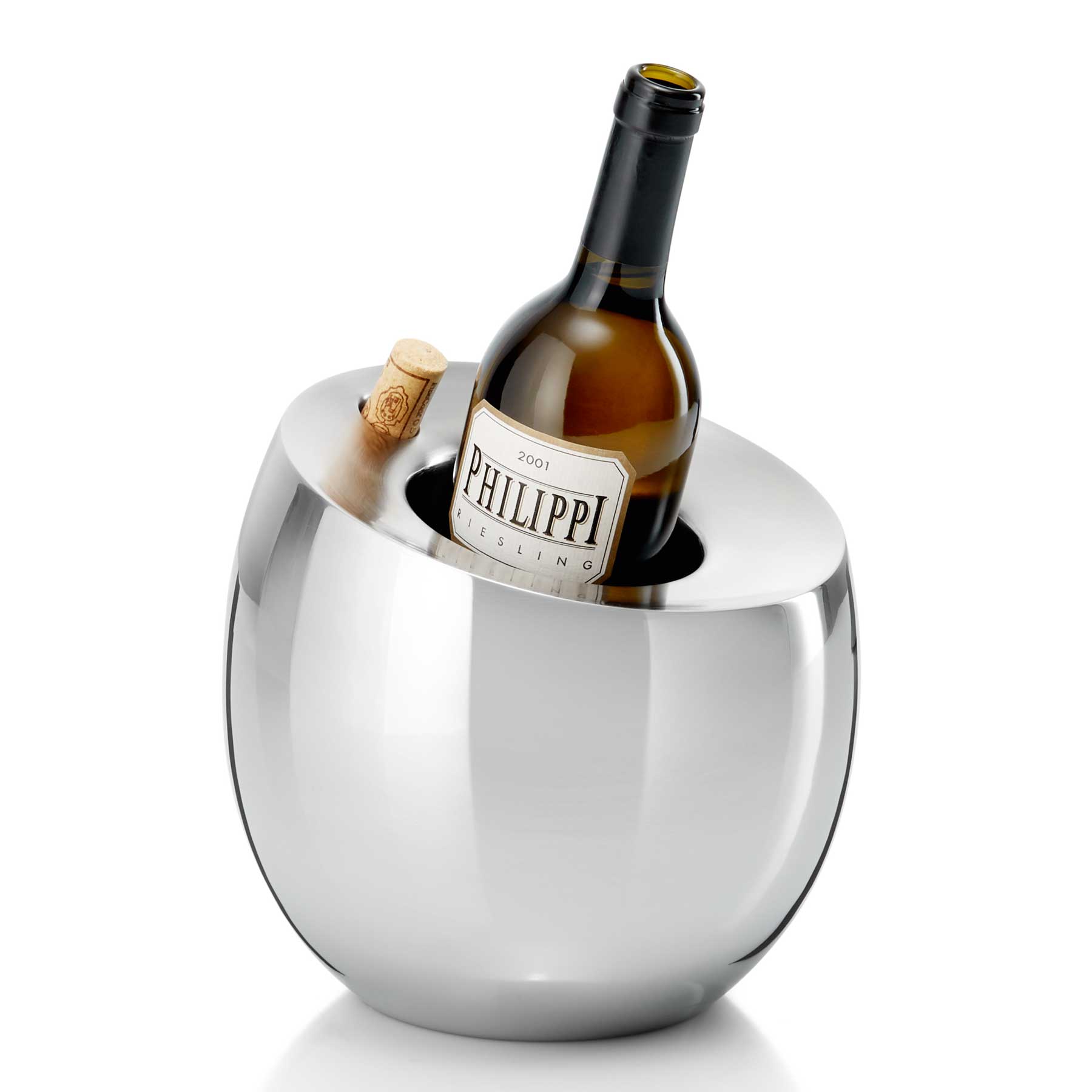 Froid Weinkühler aus doppelwandigem Edelstahl Höhe 21 cm,