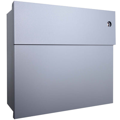 B-Ware Radius Briefkasten Letterman 4 silber mit LED-Klingel rot 560 C-KR