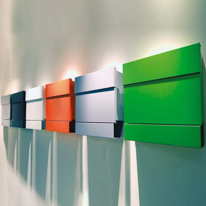 B-Ware Radius Briefkasten Letterman 4 silber mit LED-Klingel rot 560 C-KR