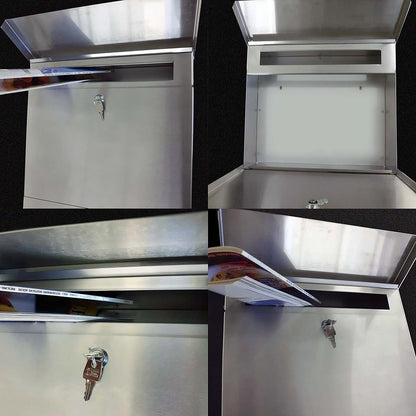 B-Ware Radius Briefkasten Letterman 4 silber mit LED-Klingel rot 560 C-KR