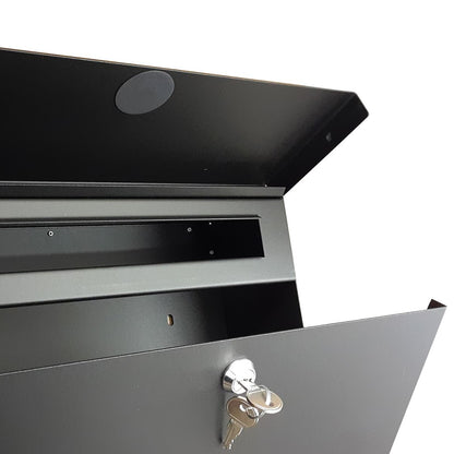 Letterman 5  Design Briefkasten mit Zeitungsfach anthrazit (RAL 7016), moderner Wand-Postkasten