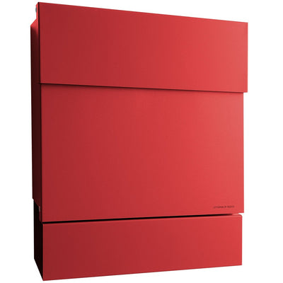Briefkasten Letterman 5 rot mit Zeitungsrolle 561r