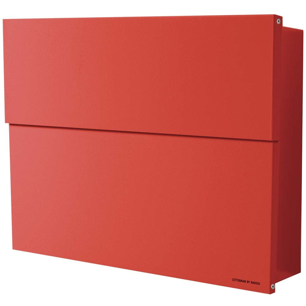 Briefkasten Letterman XXL 2 rot mit verdecktem Zeitungsfach 562r