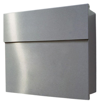 Design Edelstahl-Briefkasten Letterman 4, verdecktes Schloss, moderner Wand-Postkasten aus Edelstahl