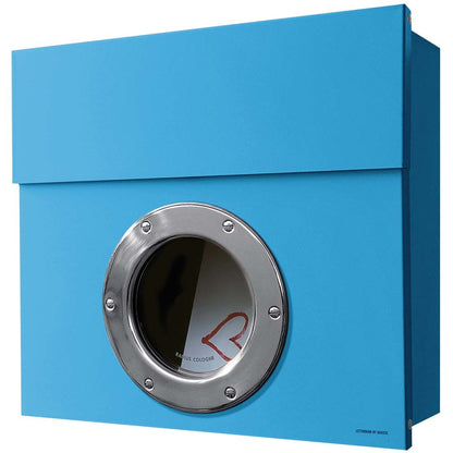 Letterman 1 Briefkasten blau mit Bullauge 506n