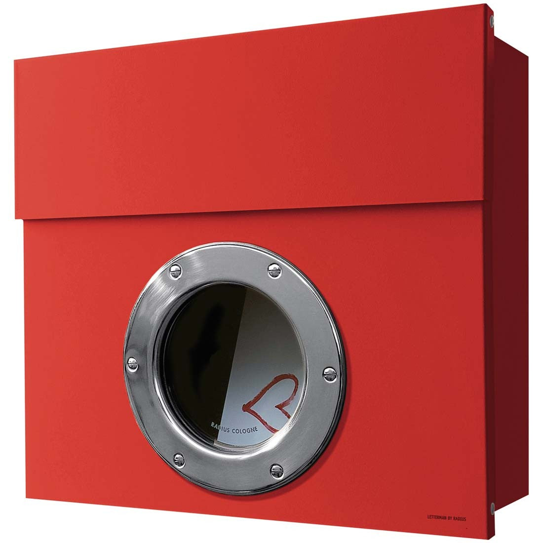 Letterman 1 Briefkasten rot mit Bullauge 506r