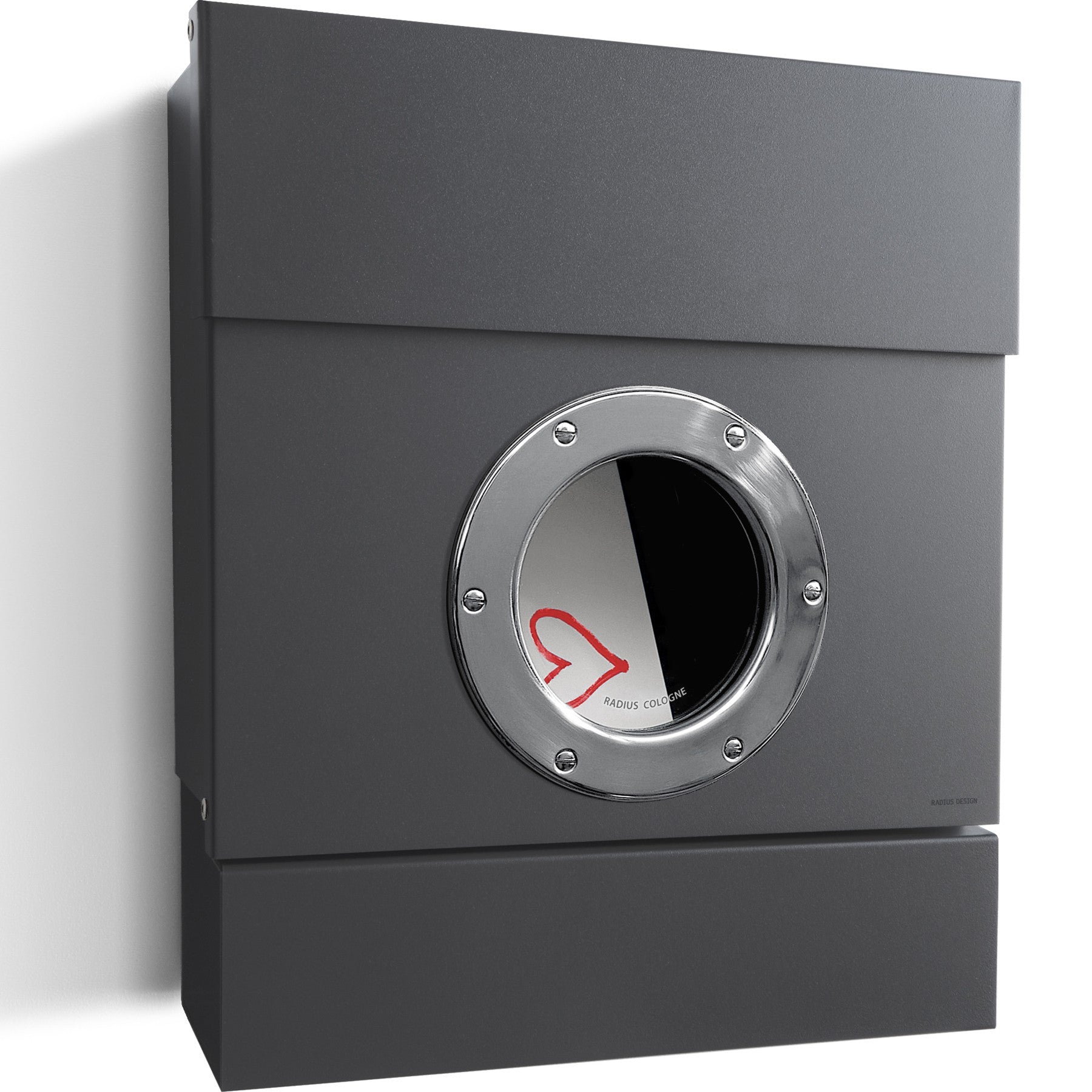 Letterman 2  Design Briefkasten mit Zeitungsfach anthrazit (RAL 7016), Sichtfenster, verdecktes Schloss, Wand-Postkasten