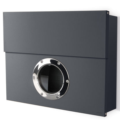 Briefkasten Letterman XXL anthrazitgrau RAL 7016 mit verdecktem Zeitungsfach - 550 G