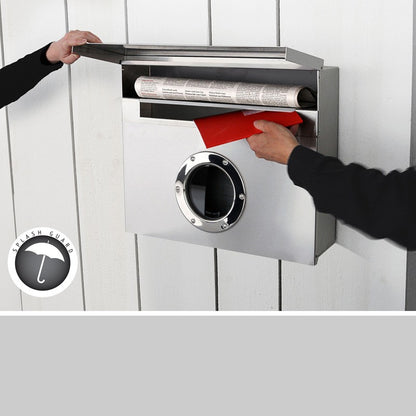 Briefkasten Letterman XXL anthrazitgrau RAL 7016 mit verdecktem Zeitungsfach - 550 G