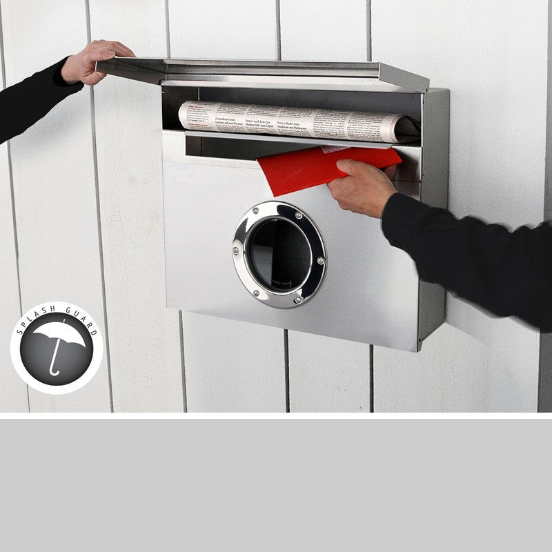 Briefkasten Letterman XXL anthrazitgrau RAL 7016 mit verdecktem Zeitungsfach - 550 G